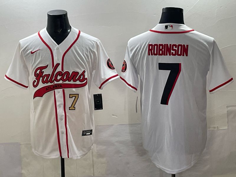 Men 2025 Nike Atlanta Falcons #7 Robinson white Joint Name Limited NFL Jersey style 04->atlanta falcons->NFL Jersey